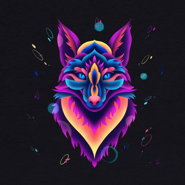 Neon Fox by Karmina Art